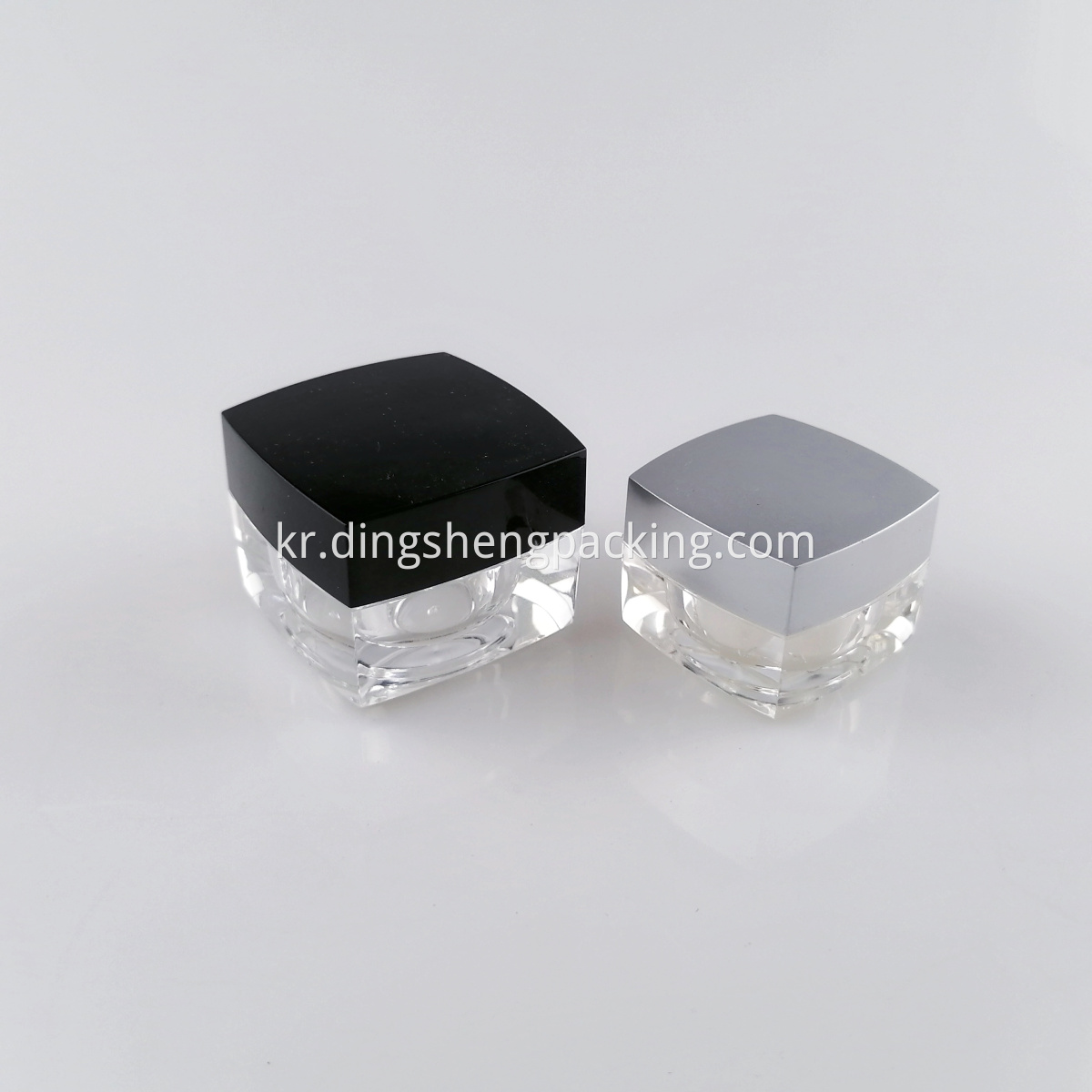 10g Clear Square Shape Plastic Loose Powder Jar